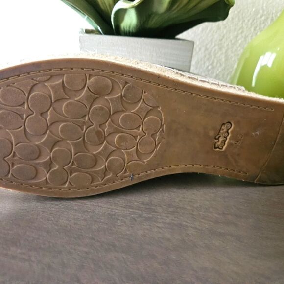 Coach Metallic Leather Mules/Espadrilles with Tassel Bow Accent - Picture 12 of 14